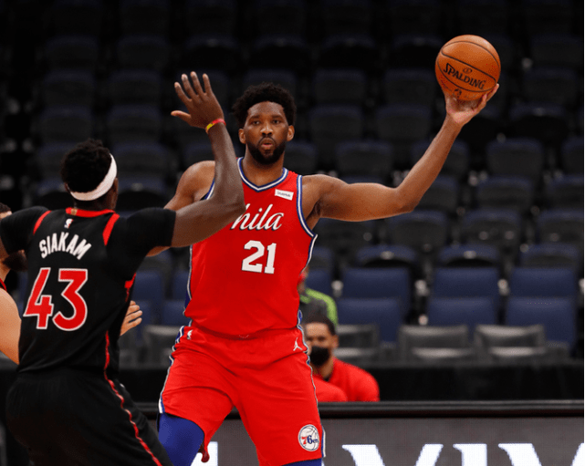 江苏队力克上海队，恩比德刷新纪录